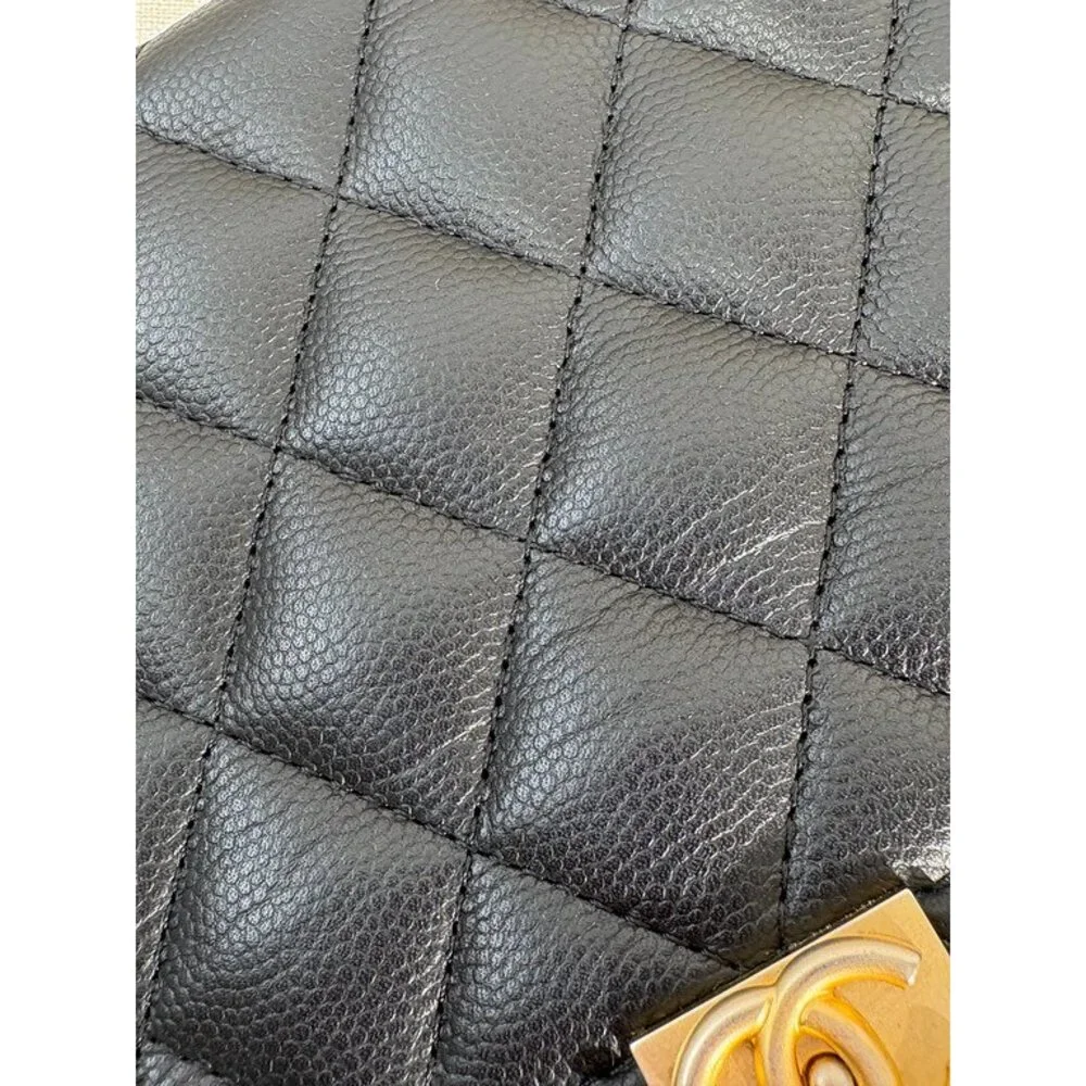 CHANEL Black Caviar Boy WOC GHW